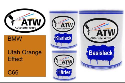 BMW, Utah Orange Effect, C66: 1L Lackdose + 1L Klarlack + 500ml Härter - Set, von ATW Autoteile West.